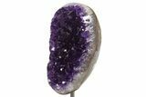 Dark Purple Amethyst Geode On Metal Stand - Uruguay #342698-3